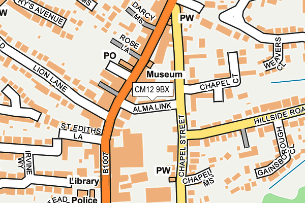 CM12 9BX map - OS OpenMap – Local (Ordnance Survey)