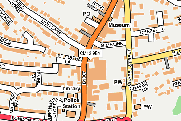 CM12 9BY map - OS OpenMap – Local (Ordnance Survey)