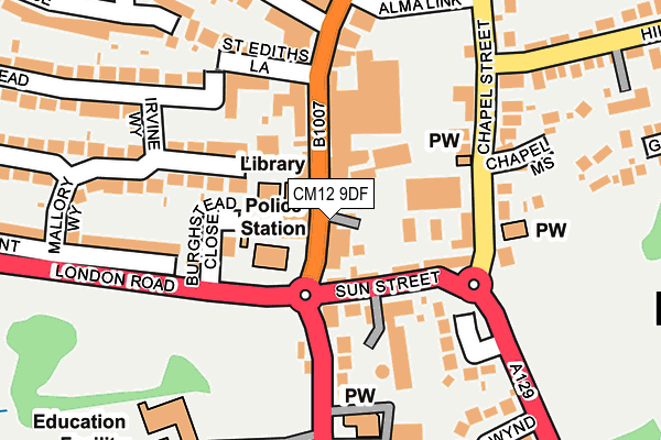 CM12 9DF map - OS OpenMap – Local (Ordnance Survey)