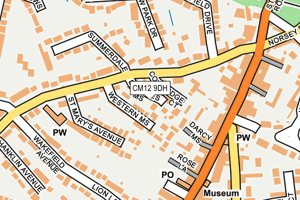 CM12 9DH map - OS OpenMap – Local (Ordnance Survey)