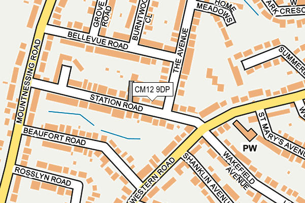 CM12 9DP map - OS OpenMap – Local (Ordnance Survey)
