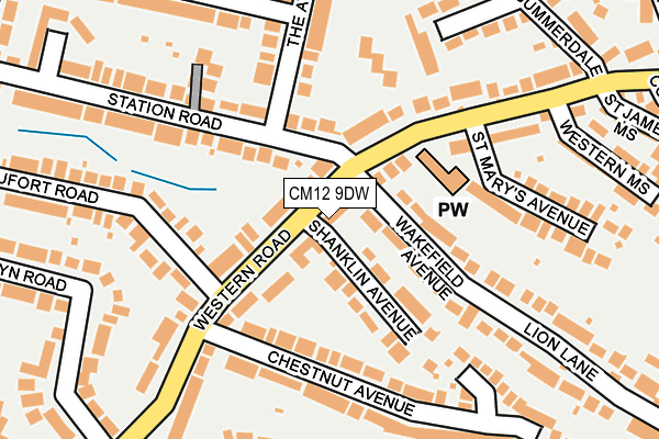 CM12 9DW map - OS OpenMap – Local (Ordnance Survey)