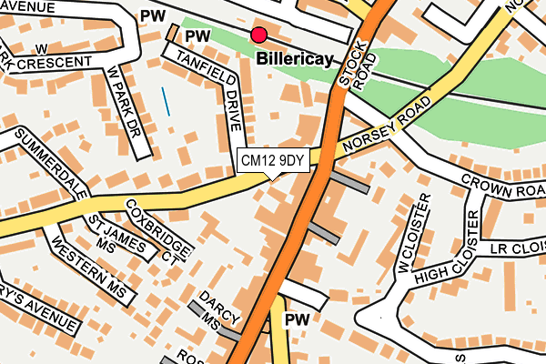 CM12 9DY map - OS OpenMap – Local (Ordnance Survey)