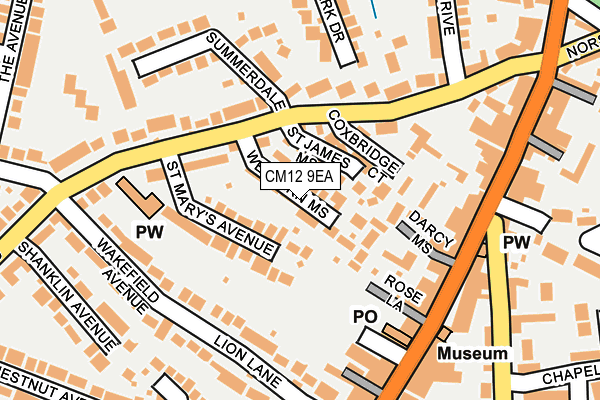 CM12 9EA map - OS OpenMap – Local (Ordnance Survey)