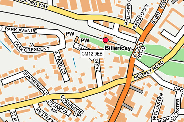 CM12 9EB map - OS OpenMap – Local (Ordnance Survey)