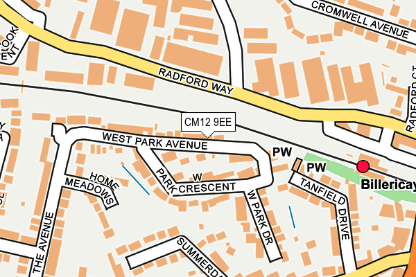CM12 9EE map - OS OpenMap – Local (Ordnance Survey)