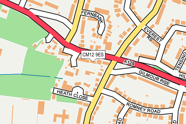 CM12 9ES map - OS OpenMap – Local (Ordnance Survey)