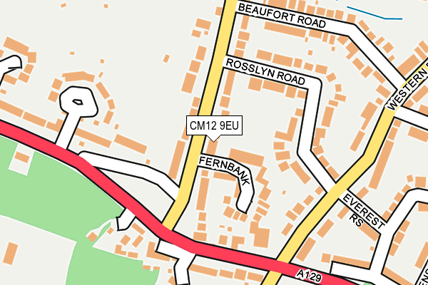 CM12 9EU map - OS OpenMap – Local (Ordnance Survey)