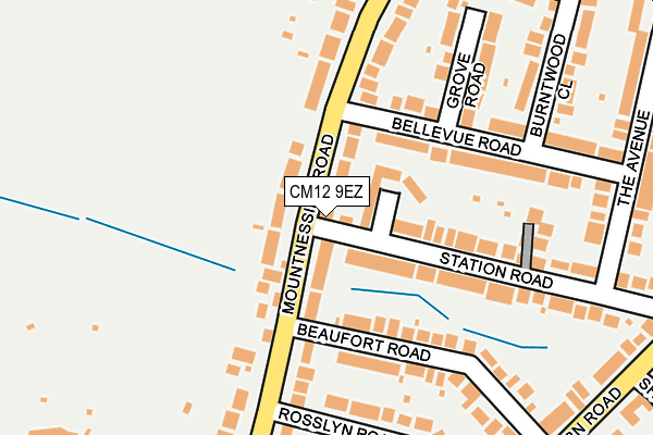 CM12 9EZ map - OS OpenMap – Local (Ordnance Survey)