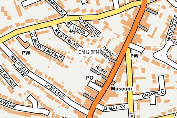 CM12 9FN map - OS OpenMap – Local (Ordnance Survey)