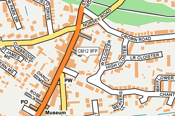 CM12 9FP map - OS OpenMap – Local (Ordnance Survey)