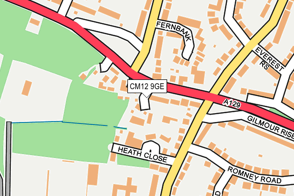 CM12 9GE map - OS OpenMap – Local (Ordnance Survey)