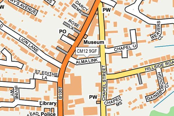 CM12 9GF map - OS OpenMap – Local (Ordnance Survey)