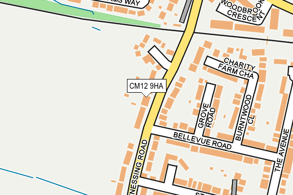 CM12 9HA map - OS OpenMap – Local (Ordnance Survey)