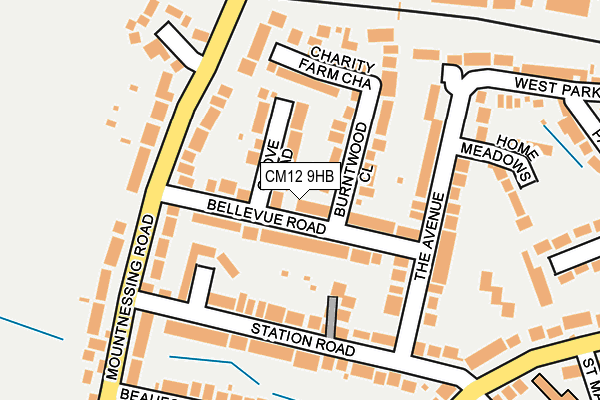 CM12 9HB map - OS OpenMap – Local (Ordnance Survey)