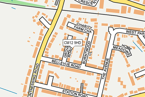 CM12 9HD map - OS OpenMap – Local (Ordnance Survey)
