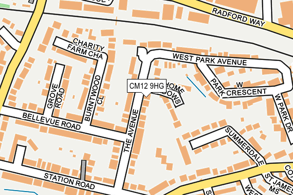 CM12 9HG map - OS OpenMap – Local (Ordnance Survey)