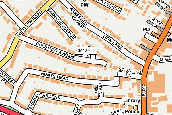 CM12 9JG map - OS OpenMap – Local (Ordnance Survey)