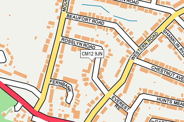 CM12 9JN map - OS OpenMap – Local (Ordnance Survey)