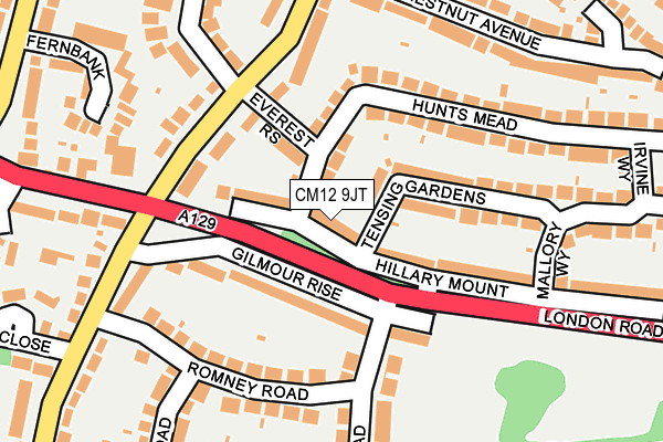 CM12 9JT map - OS OpenMap – Local (Ordnance Survey)