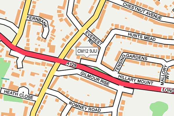 CM12 9JU map - OS OpenMap – Local (Ordnance Survey)