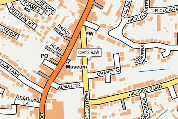 CM12 9JW map - OS OpenMap – Local (Ordnance Survey)