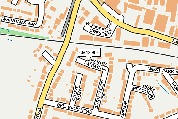 CM12 9LF map - OS OpenMap – Local (Ordnance Survey)