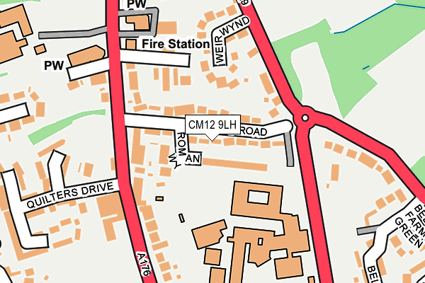 CM12 9LH map - OS OpenMap – Local (Ordnance Survey)