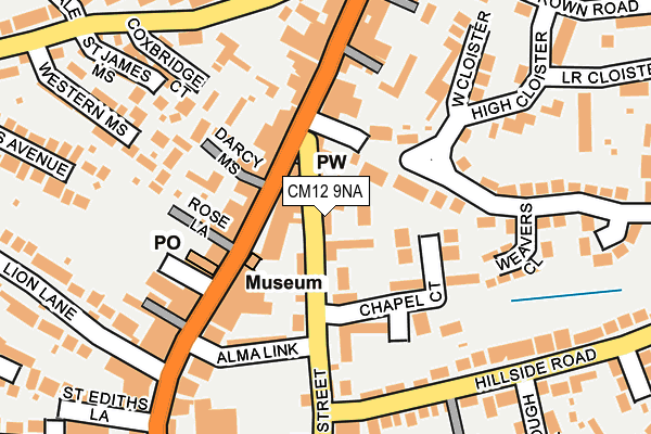 CM12 9NA map - OS OpenMap – Local (Ordnance Survey)