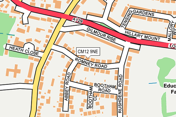 CM12 9NE map - OS OpenMap – Local (Ordnance Survey)