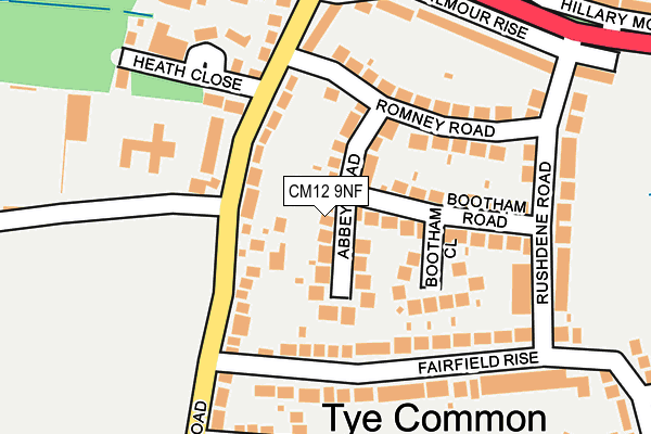 CM12 9NF map - OS OpenMap – Local (Ordnance Survey)