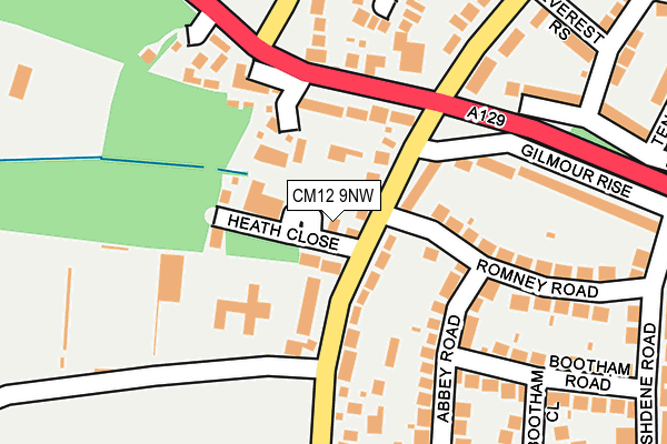 CM12 9NW map - OS OpenMap – Local (Ordnance Survey)
