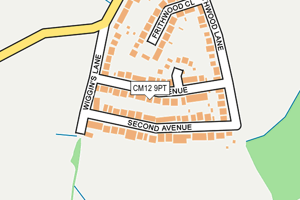 CM12 9PT map - OS OpenMap – Local (Ordnance Survey)