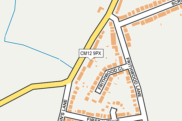 CM12 9PX map - OS OpenMap – Local (Ordnance Survey)