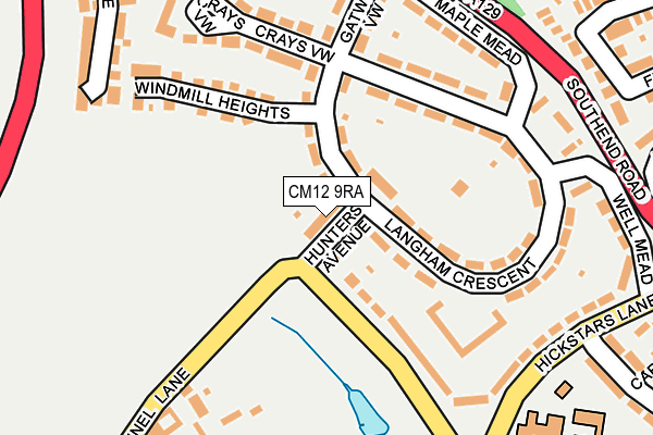 CM12 9RA map - OS OpenMap – Local (Ordnance Survey)