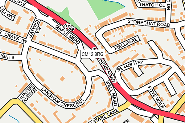 CM12 9RG map - OS OpenMap – Local (Ordnance Survey)