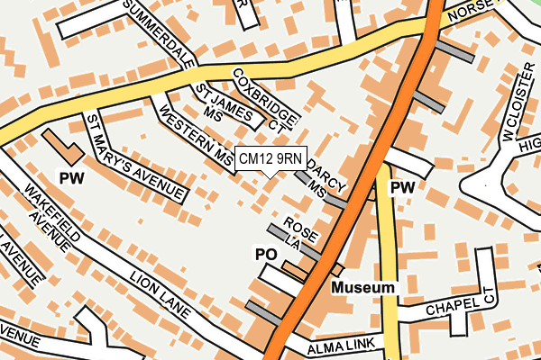 CM12 9RN map - OS OpenMap – Local (Ordnance Survey)