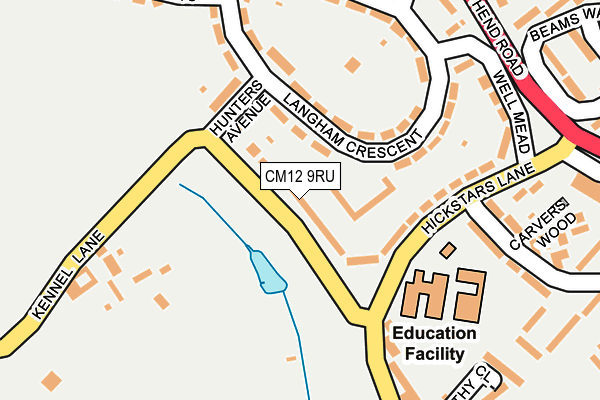 CM12 9RU map - OS OpenMap – Local (Ordnance Survey)