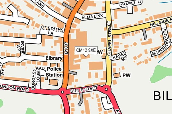 CM12 9XE map - OS OpenMap – Local (Ordnance Survey)