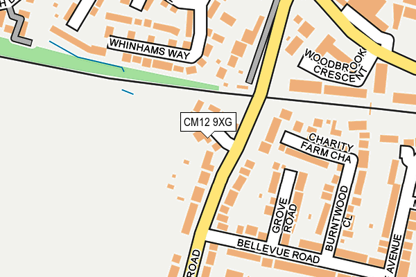 CM12 9XG map - OS OpenMap – Local (Ordnance Survey)