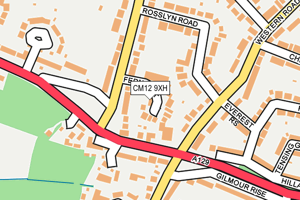 CM12 9XH map - OS OpenMap – Local (Ordnance Survey)