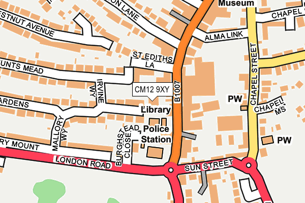CM12 9XY map - OS OpenMap – Local (Ordnance Survey)