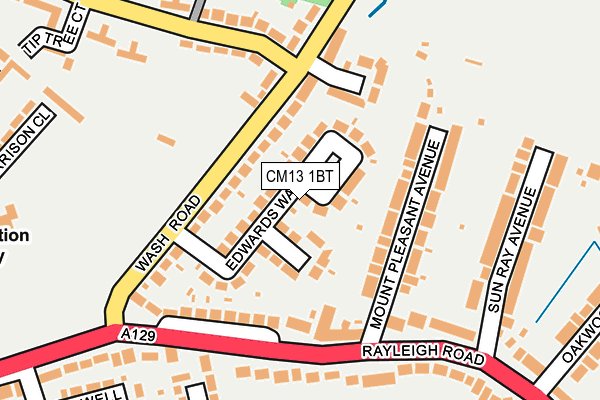 CM13 1BT map - OS OpenMap – Local (Ordnance Survey)