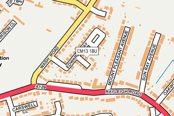 CM13 1BU map - OS OpenMap – Local (Ordnance Survey)