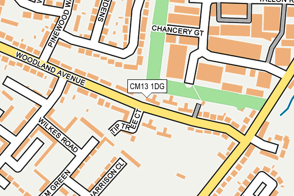 CM13 1DG map - OS OpenMap – Local (Ordnance Survey)