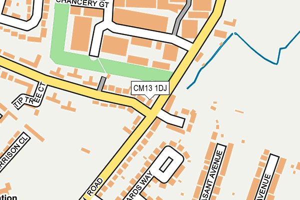 CM13 1DJ map - OS OpenMap – Local (Ordnance Survey)
