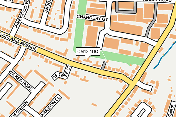 CM13 1DQ map - OS OpenMap – Local (Ordnance Survey)