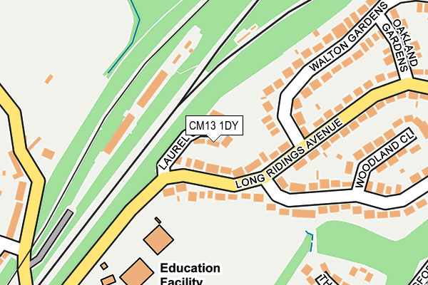 CM13 1DY map - OS OpenMap – Local (Ordnance Survey)
