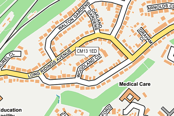 CM13 1ED map - OS OpenMap – Local (Ordnance Survey)