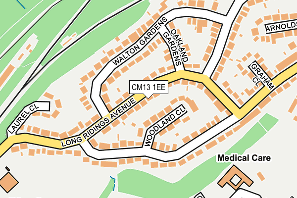 CM13 1EE map - OS OpenMap – Local (Ordnance Survey)